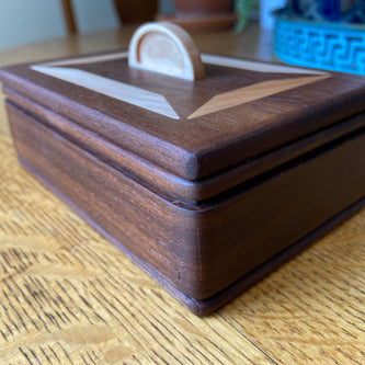 Keepsake Box with Lid and Carved Handle