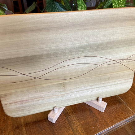 Solid Poplar charcuterie board - Peruvian Walnut banding/inlay.