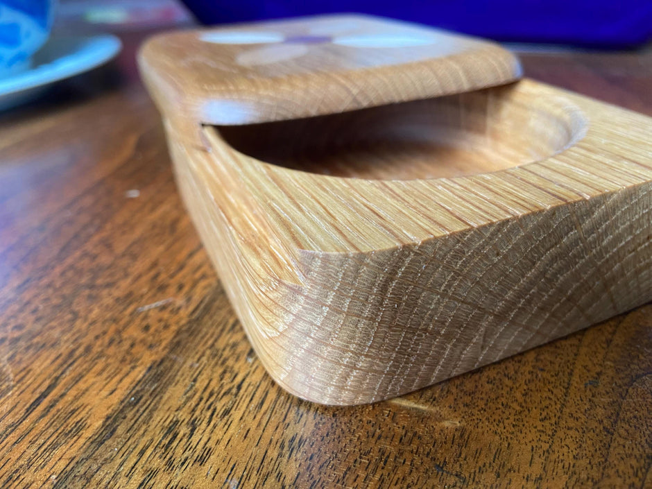 Small sliding dovetail box for desktop or bureau to hold desktop, keepsake or jewelry items.