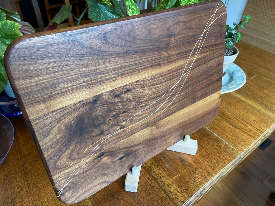Walnut Charcuterie Board - Cherry & Maple Decorative Banding