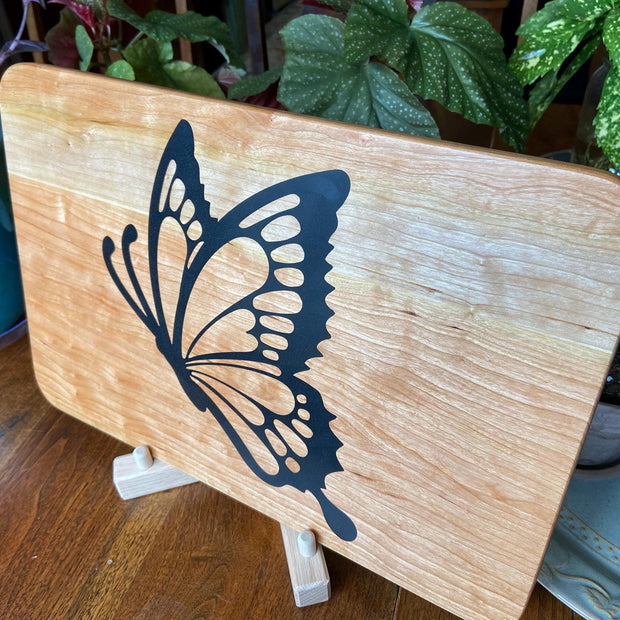 Cherry Charcuterie Board - Butterfly Resin Inlay Design