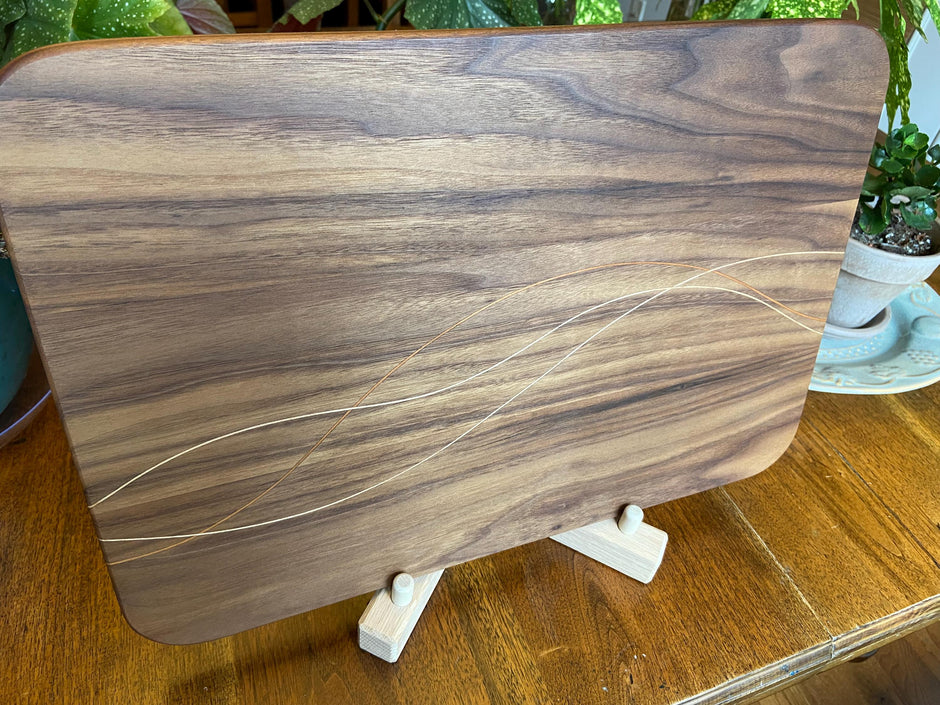 Walnut Charcuterie Board - Cherry & Maple Decorative Banding