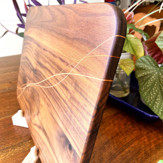 Walnut Charcuterie Board - Cherry & Maple Decorative Banding