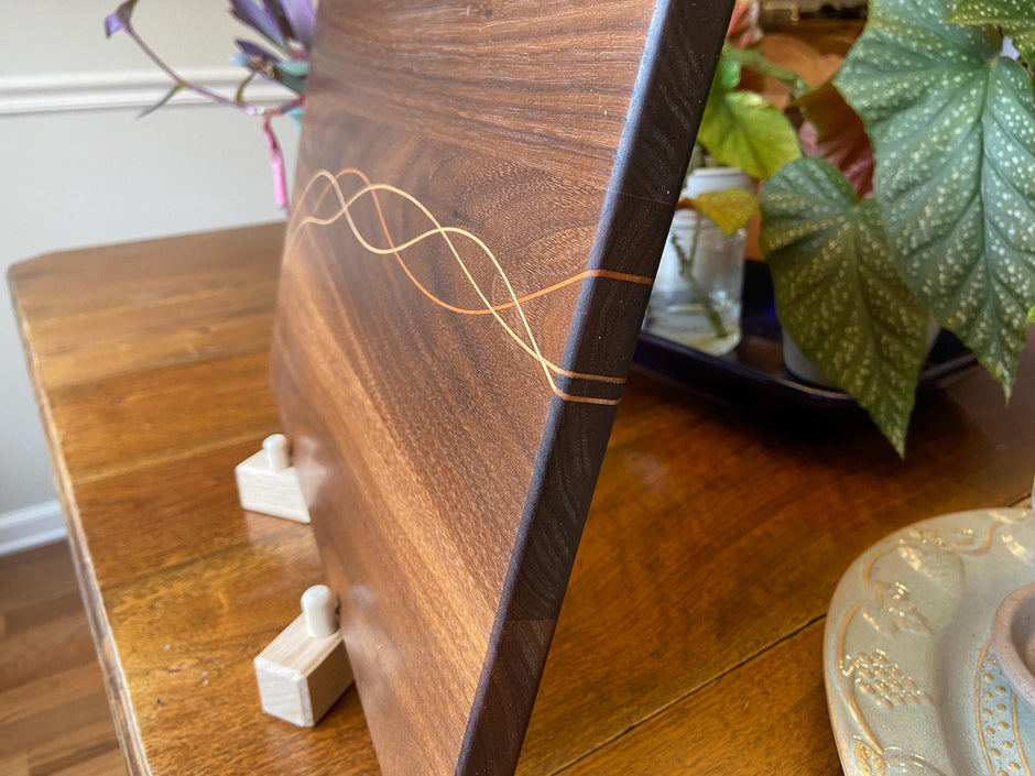 Walnut Charcuterie Board - Cherry & Maple Decorative Banding