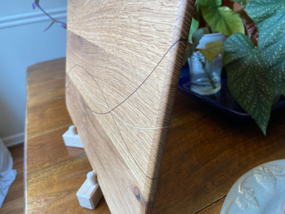 White Oak Charcuterie Board - Exotic Wood Decorative Banding