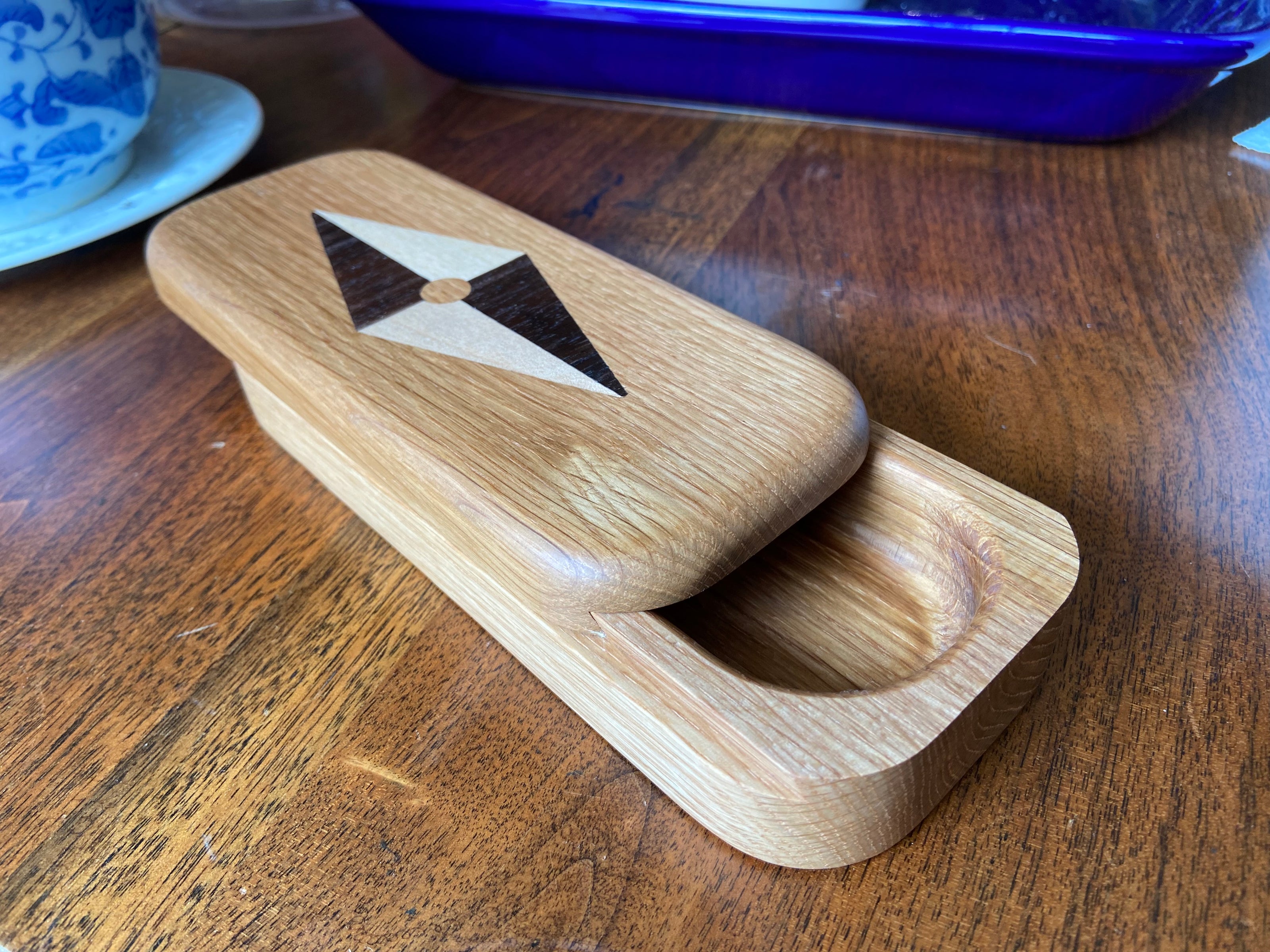 Handcrafted Keepsake Box/Wood Inlay - 8.25