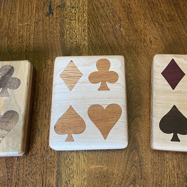 Handcrafted Wooden Playing Card Box - various wood and inlay options.