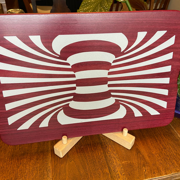 Purple Heart Charcuterie Board - Handcrafted "Worm Hole" Inlay.