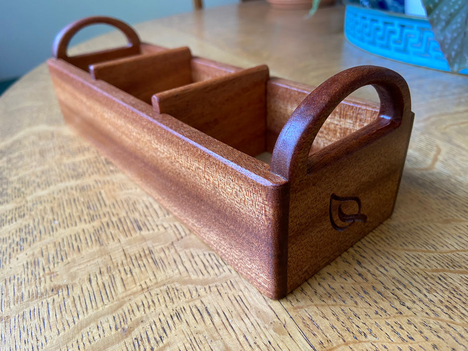 Hand-made tea caddy made from Mahogany