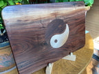 Walnut Charcuterie Board - soft Maple & Peruvian Walnut Yin Yang Inlay