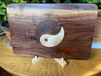 Walnut Charcuterie Board - soft Maple & Peruvian Walnut Yin Yang Inlay
