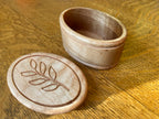 Handcrafted Oval Lidded Keepsake Box with Stem/Leaf engraving 4