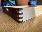 Lotus Engraved Decorative Tray with Boxed Joints and Contrasting Wood