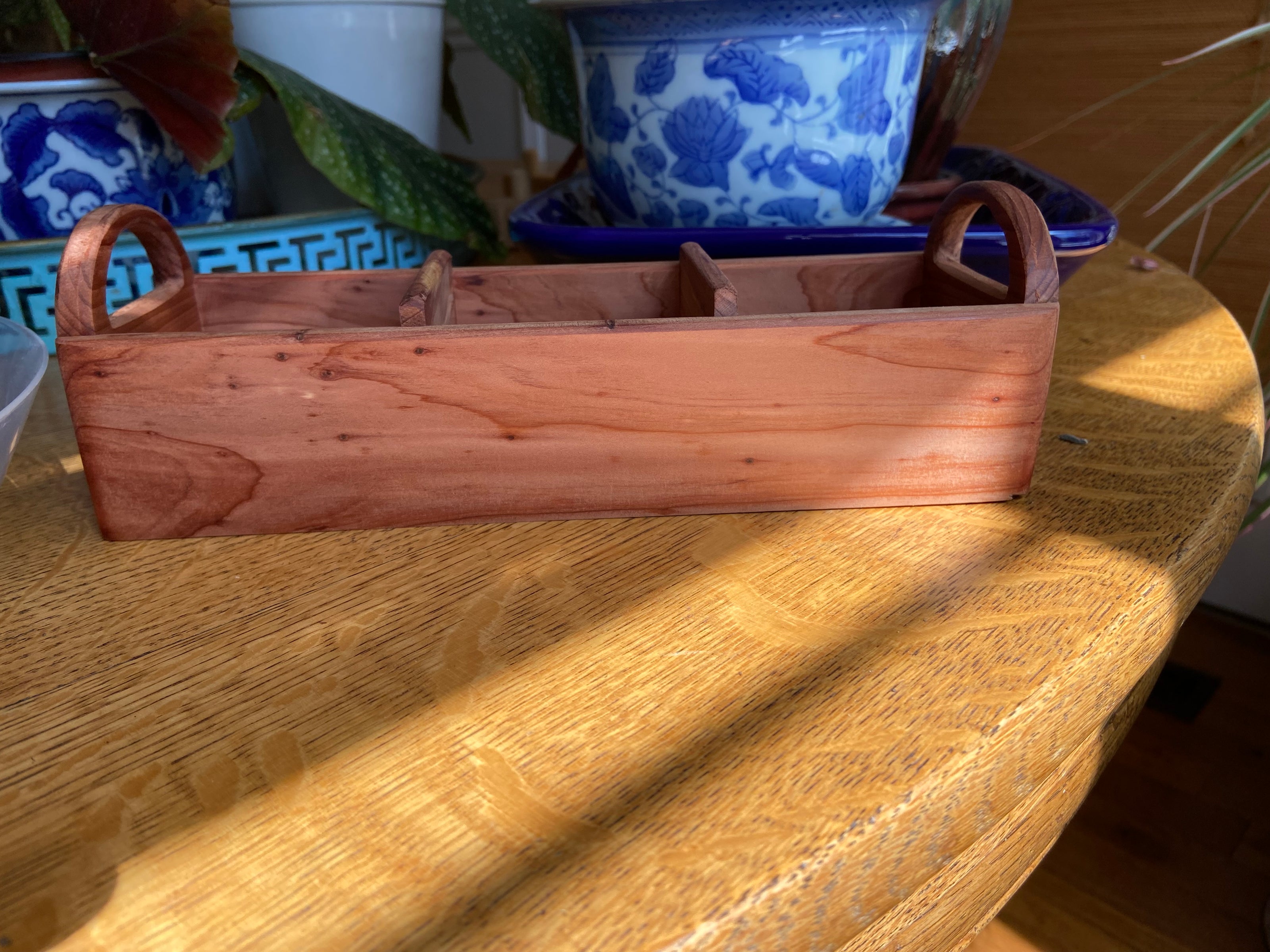 Hand-made tea caddy handcrafted from Red Cedar.