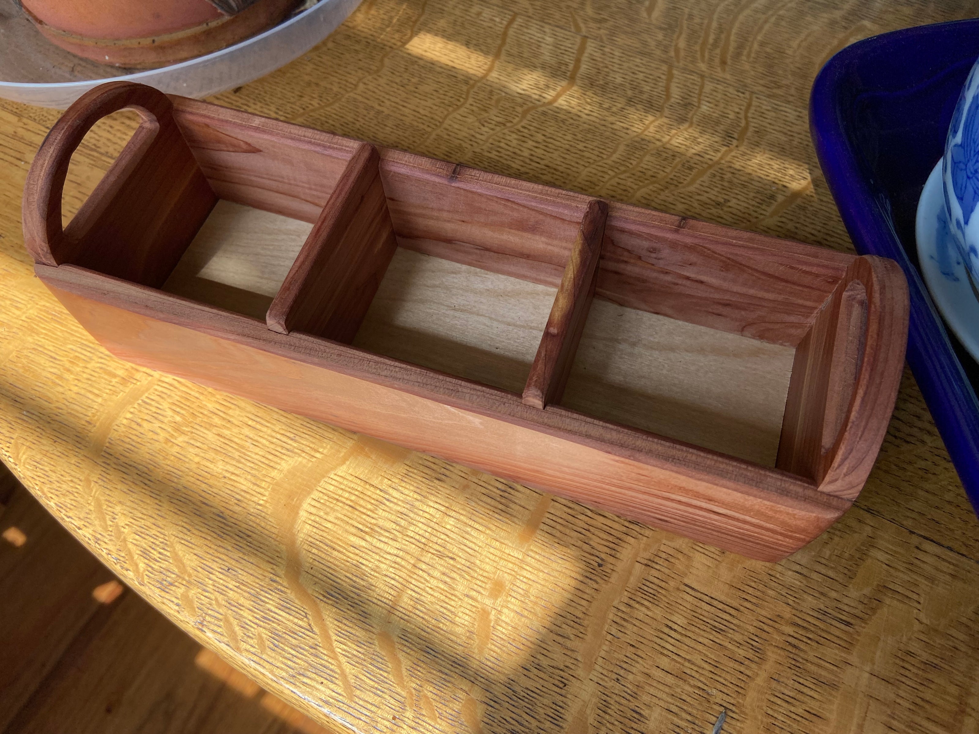 Hand-made tea caddy handcrafted from Red Cedar.