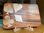 African Mahogany Charcuterie Board with Card Suit Inlay