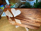 African Mahogany Charcuterie Board with Card Suit Inlay