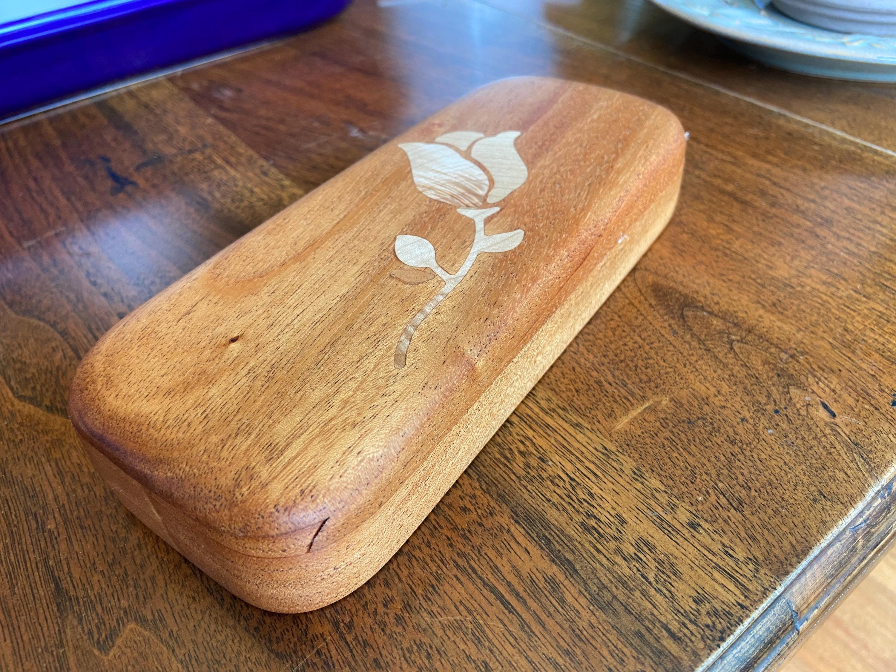 Handcrafted Keepsake Box/Wood Inlay - 8.25