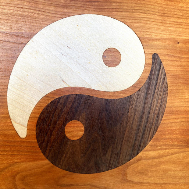 Cherry Charcuterie Board - Yin Yang Maple & Peruvian Walnut Inlay