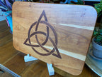 Cherry Charcuterie Board - Celtic Knot (triquetra) Peruvian Walnut Inlay.