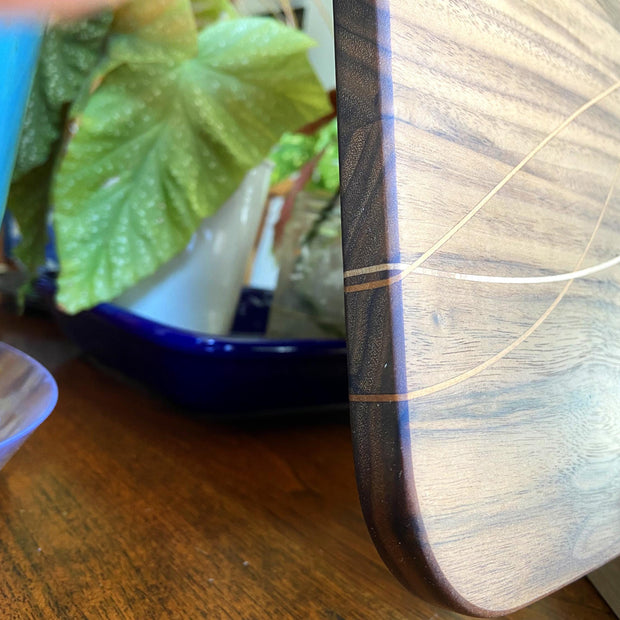 Walnut Charcuterie Board - Cherry & Maple Decorative Banding