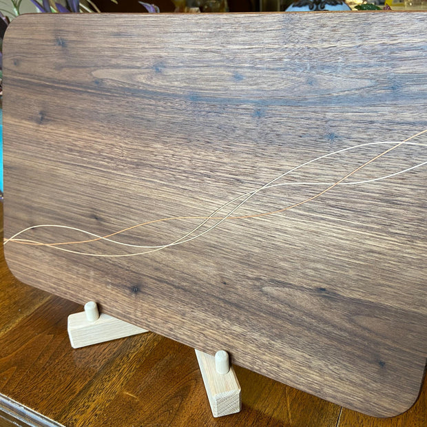 Walnut Charcuterie Board - Cherry & Maple Decorative Banding